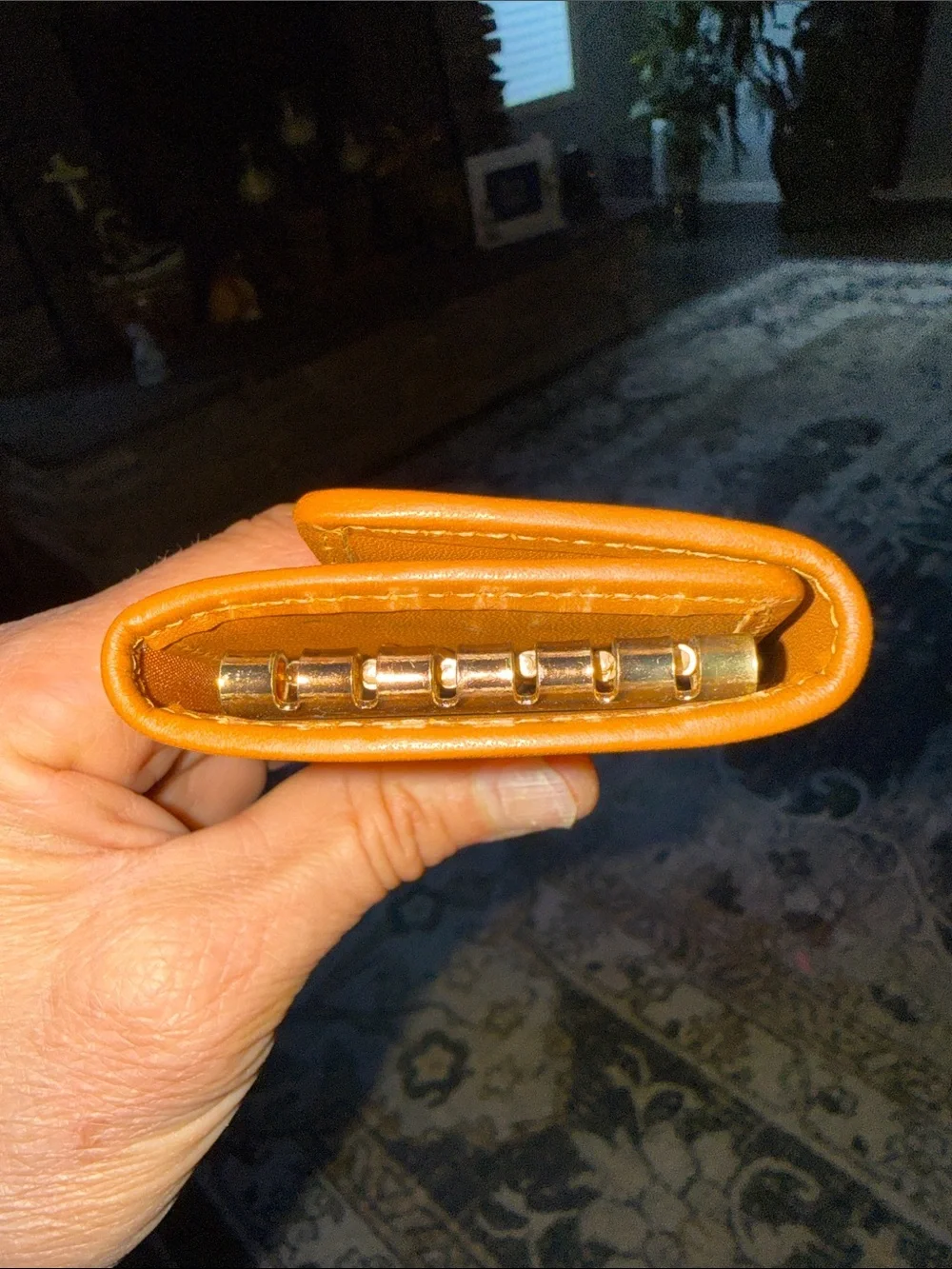 Christian Dior Black Card & Key Holder with Tan Trim